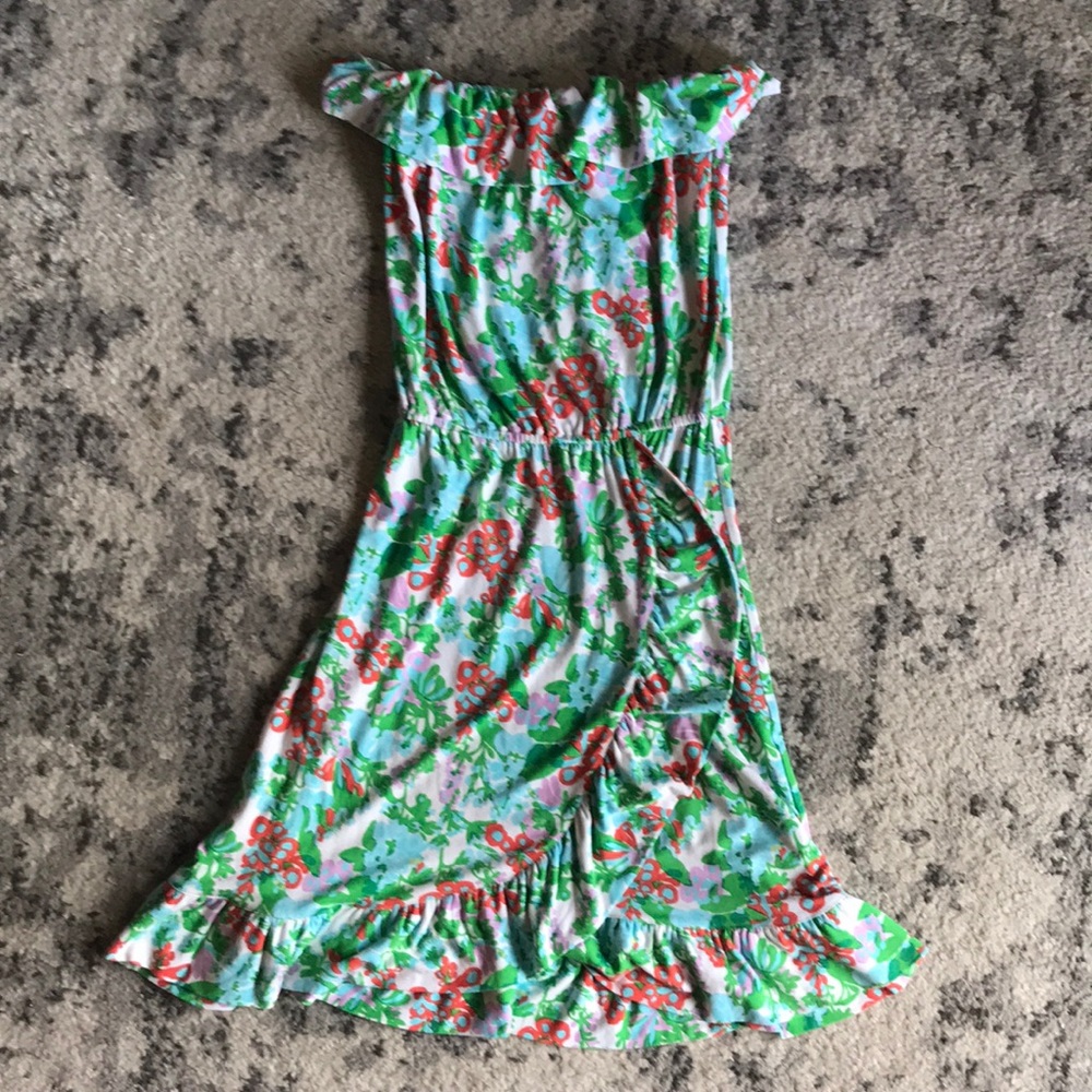Lily Pulitzer Tropical Strapless Ruffle Dress, XS